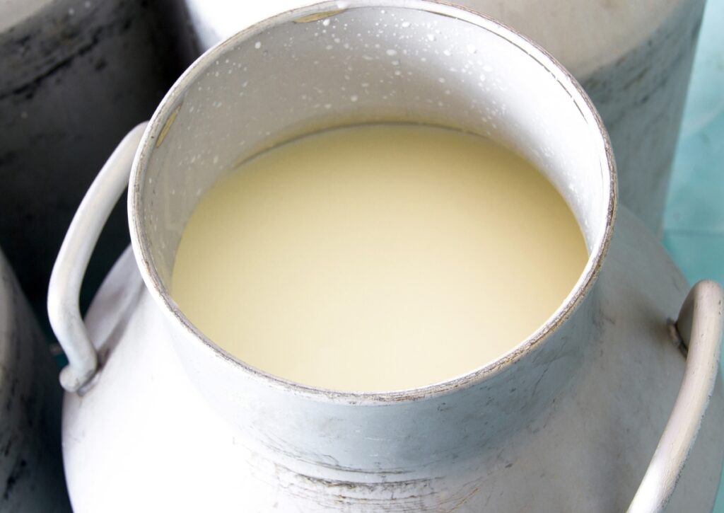 raw cow milk in ravet